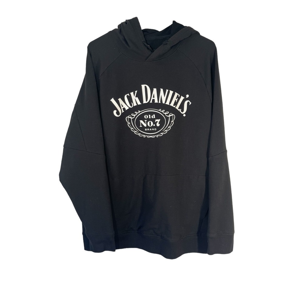 Jack Daniels Old‎ No. 7 Black Hoodie Sweatshirt Whisky Men's Size L